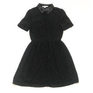 LC Lauren Conrad Black Dress with Embellished Collar